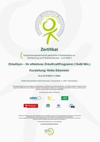 ZirkelGym - Ihr effektives ZirkelKraftProgramm Zertifikat